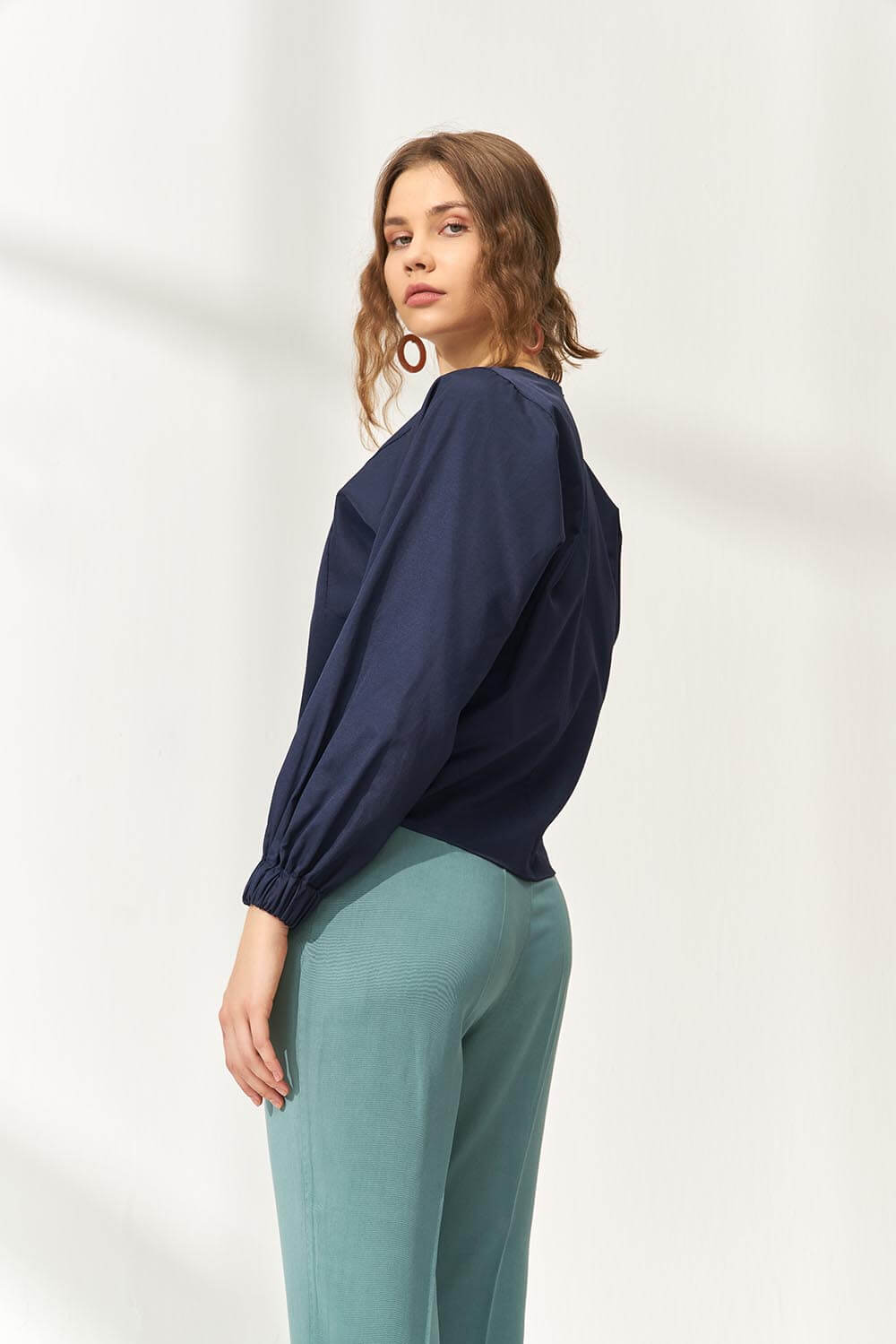 Basic Bluz Lacivert